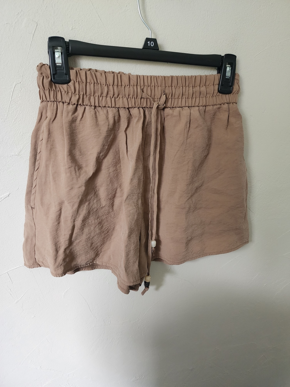 Zara Terez Taupe Drawstring Elastic-Waist Athletic Shorts